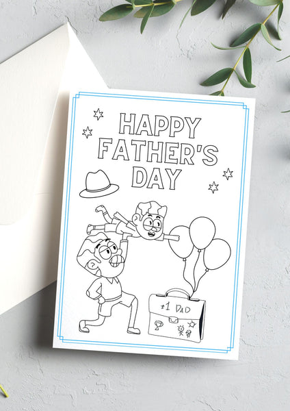 Father's Day Colouring Card - kidelp