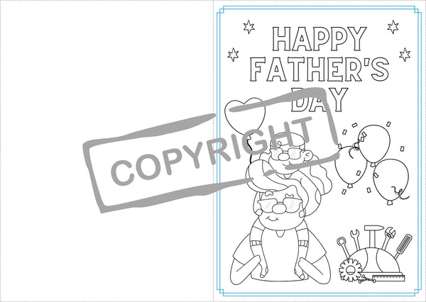 Father's Day Colouring Card - kidelp